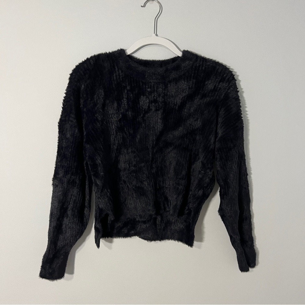 Abercrombie high low black super soft sweater